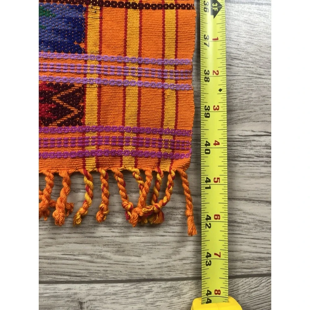 Vtg Guatemalan Table Runner Tapestry /Embroidered 42